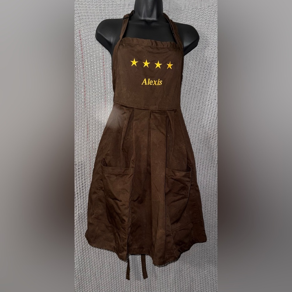 CRACKER BARREL Old Embroidered Employee Uniform Server Apron “Alexis” 4 Star